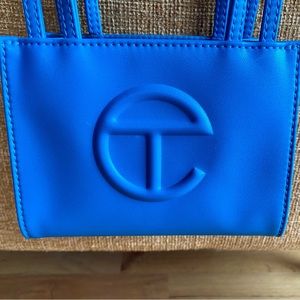 Small (mini) Cyan Telfar shopping bag
